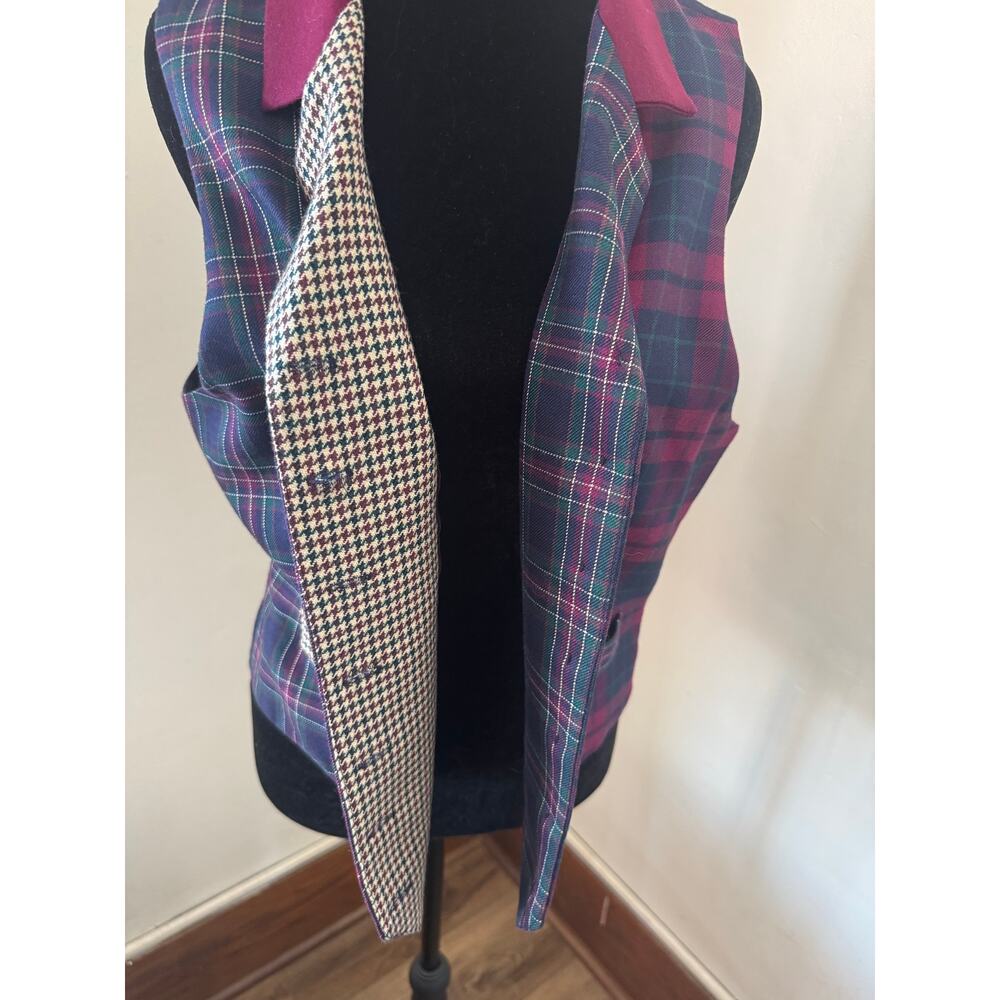 Vintage David Brooks Plaid Wool Vest Size 10 100 percent wool - Picture 7 of 11